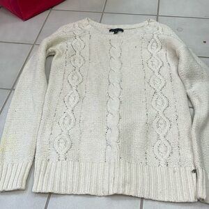 VINTAGE American Eagle Outfitters ivory/sparkle sweater. Size S.